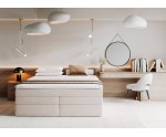 Boxspringbett 180x200 cm, Doppelbett mit 2 Matratzen, Hotelbett, ohne Kopfteil, LUXOR 1K