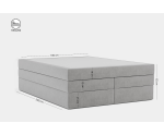 Boxspringbett 180x200 cm, Doppelbett mit 2 Matratzen, Hotelbett, ohne Kopfteil, LUXOR 1K