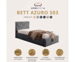 AZURO S03 Einzelbett 90x200 cm mit Bettkasten, Lattenrost und pflegeleichtem Stoff, vom Fußteil geöffnet
