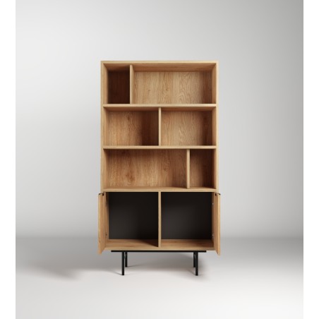 ELANO Regal Breite 90 cm, Bücherregal, Standregal in natürlicher Holzfarbe Hickory natural