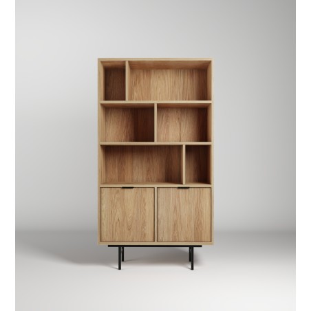 ELANO Regal Breite 90 cm, Bücherregal, Standregal in natürlicher Holzfarbe Hickory natural