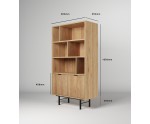 ELANO Regal Breite 90 cm, Bücherregal, Standregal in natürlicher Holzfarbe Hickory natural