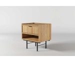 Nachttisch mit Schublade für Schlafzimmer, in natürlicher Holzfarbe Hickory natural, ELANO 