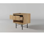 Nachttisch mit Schublade für Schlafzimmer, in natürlicher Holzfarbe Hickory natural, ELANO 