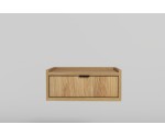 Hängender Nachttisch mit Schublade für Schlafzimmer, Wandschublade, Nachtschrank in natürlicher Holzfarbe Hickory natural, ELANO