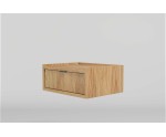 Hängender Nachttisch mit Schublade für Schlafzimmer, Wandschublade, Nachtschrank in natürlicher Holzfarbe Hickory natural, ELANO