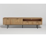 TV-Schrank 200 cm mit Schubladen und 2 Türen, in natürlicher Holzfarbe Hickory natural, ELANO
