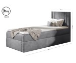 PRATO K25 Boxspringbett 90x200 cm mit Bonell-Matratze, Einzelbett, Jugendbett mit Bettkasten