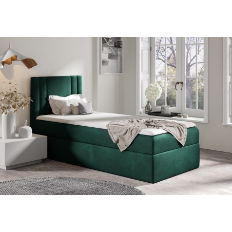 PRATO K25 Boxspringbett 90x200 cm mit Bonell-Matratze, Einzelbett, Jugendbett mit Bettkasten