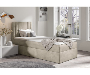 PRATO K25 Modernes Kontinentalbett 100x200 cm mit Bonell-Matratze, Einzelbett, Jugendbett mit Bettkasten