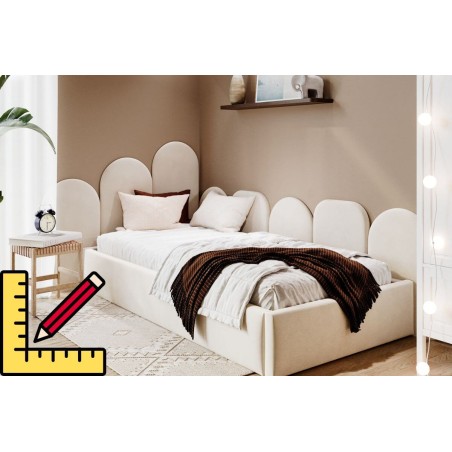 Abgerundetes Wandpaneel maßgefertigt, Wandpolster, Wandkissen, Wandschutz SOHO 2