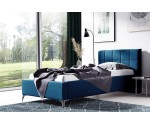 Jugendbett 90x200 cm mit gepolstertem Kopfteil, Lattenrost und Stauraum, Polsterbett IMPERIA S14