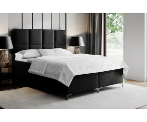 Boxspringbett 160x200 cm, Ehebett für Dachschräge, niedriges Kopfteil auf Wunsch, verchromte Füße, MEROO 4M