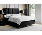 Boxspringbett 180x200 cm, Ehebett, Hotelbett mit elegantem Kopfteil, verchromte Füße, Bett für Dachschräge, MEROO 4M
