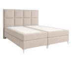 Boxspringbett 140x200 cm, Hotelbett mit hohem Kopfteil, verchromte Füße, Ehebett MEROO 4M Boxspringbett 140x200 cm, Hotelbett mit hohem Kopfteil, verchromte Füße, Ehebett MEROO 4M
