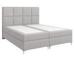 Boxspringbett 180x200 cm, Ehebett, Hotelbett mit elegantem Kopfteil, verchromte Füße, Bett für Dachschräge, MEROO 4M