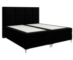 Boxspringbett 180x200 cm, Ehebett, Hotelbett mit elegantem Kopfteil, verchromte Füße, Bett für Dachschräge, MEROO 4M