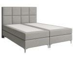 Boxspringbett 180x200 cm, Ehebett, Hotelbett mit elegantem Kopfteil, verchromte Füße, Bett für Dachschräge, MEROO 4M Boxspringbett 180x200 cm, Ehebett, Hotelbett mit elegantem Kopfteil, verchromte Füße, Bett für Dachschräge, MEROO 4M
