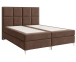 Boxspringbett 200x200 cm, Ehebett für Dachschräge, Hotelbett mit modernem Kopfteil, verchromte Füße, MEROO 4M