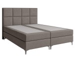 Boxspringbett 200x200 cm, Ehebett für Dachschräge, Hotelbett mit modernem Kopfteil, verchromte Füße, MEROO 4M