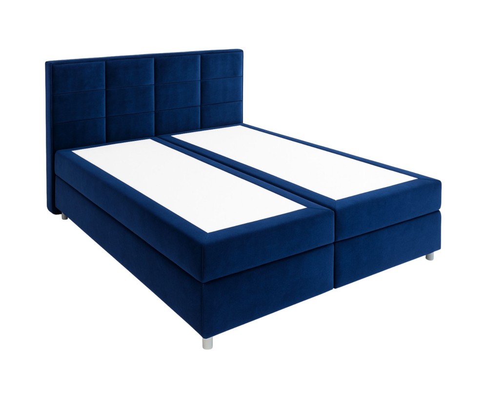 Boxspringbett 160x200 cm, Hotelbett mit Bettkasten, verchromte Füße, niedriges Kopfteil auf Wunsch, MEROO 5M Boxspringbett 160x200 cm, Hotelbett mit Bettkasten, verchromte Füße, niedriges Kopfteil auf Wunsch, MEROO 5M