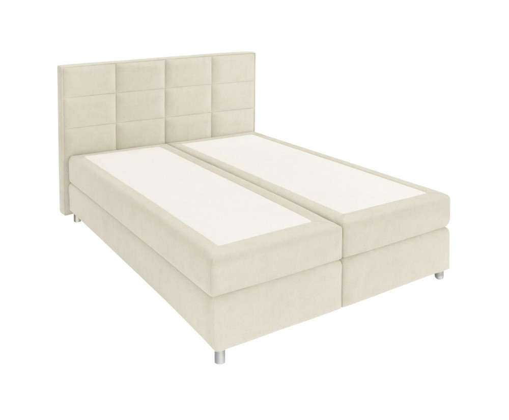 Boxspringbett 160x200 cm, Hotelbett mit Bettkasten, verchromte Füße, niedriges Kopfteil auf Wunsch, MEROO 5M Boxspringbett 160x200 cm, Hotelbett mit Bettkasten, verchromte Füße, niedriges Kopfteil auf Wunsch, MEROO 5M