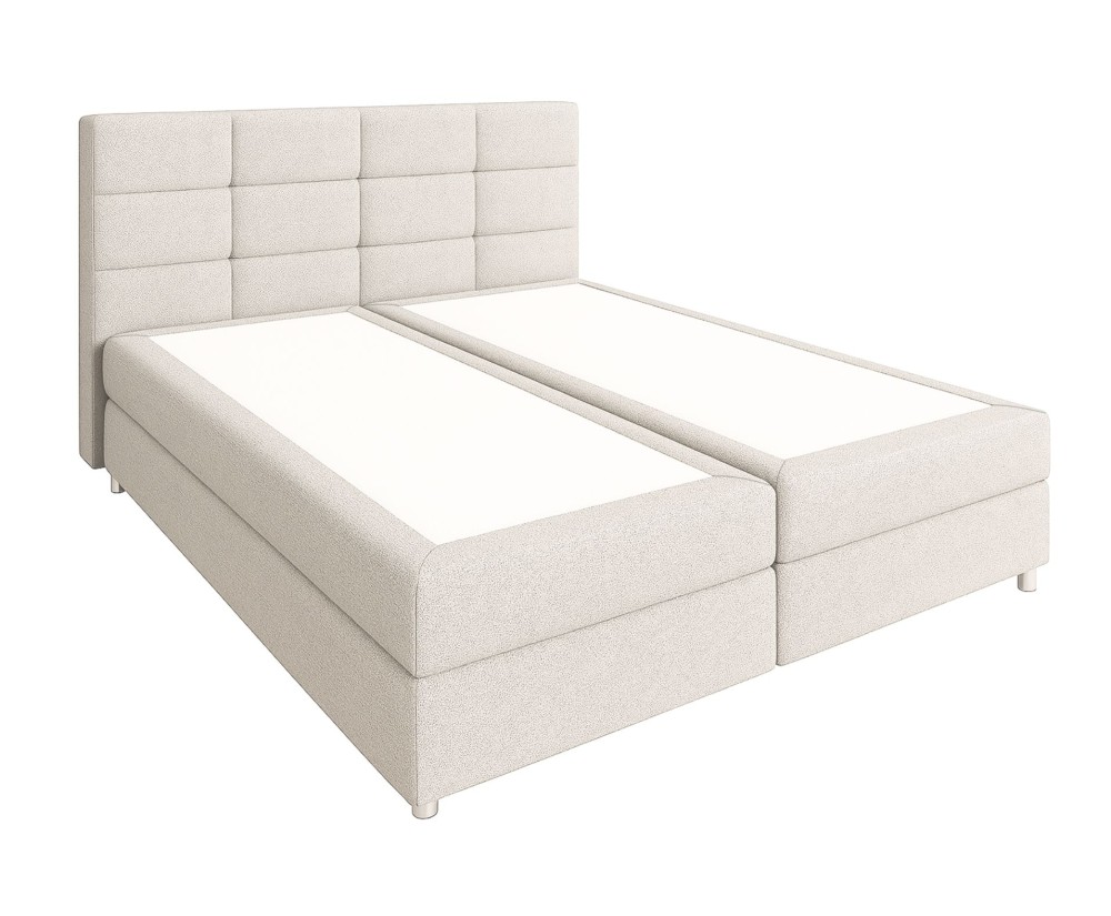 Boxspringbett 160x200 cm, Hotelbett mit Bettkasten, verchromte Füße, niedriges Kopfteil auf Wunsch, MEROO 5M