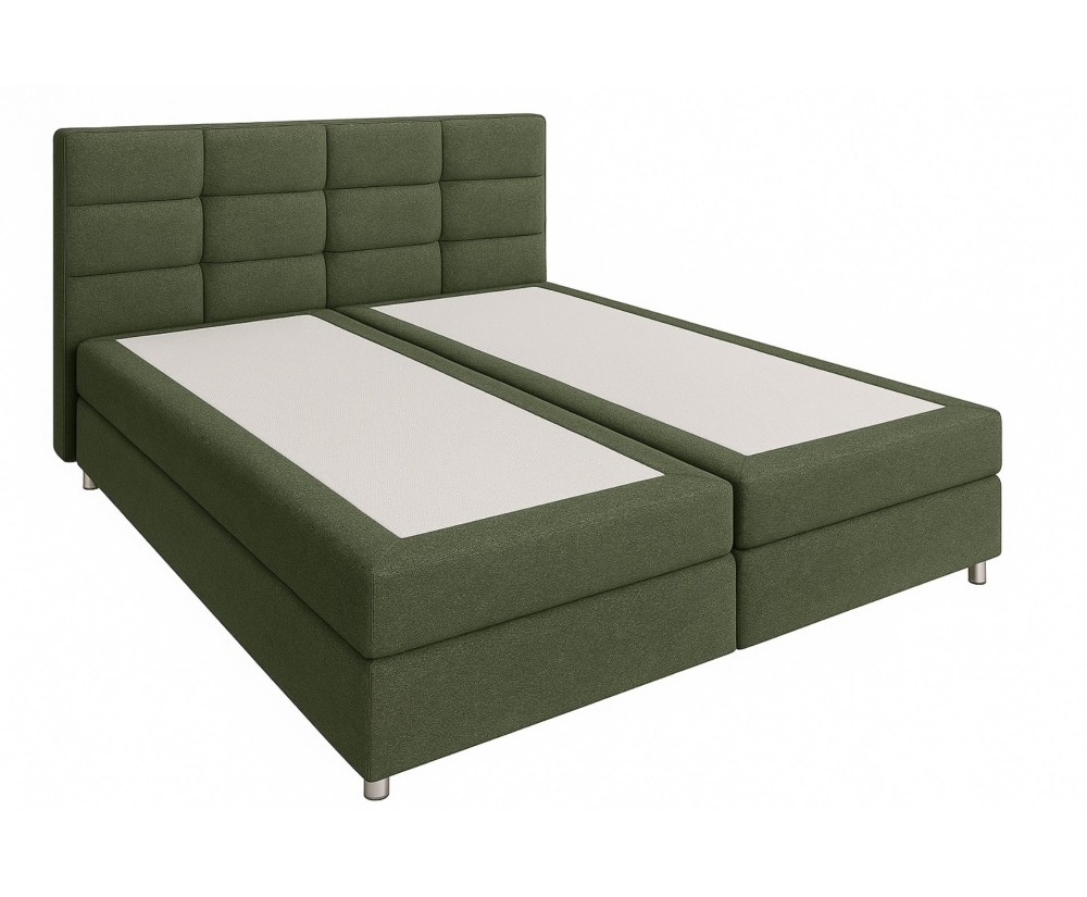 Boxspringbett 160x200 cm, Hotelbett mit Bettkasten, verchromte Füße, niedriges Kopfteil auf Wunsch, MEROO 5M