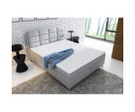 Boxspringbett 180x200 cm, Ehebett für Dachschräge, Hotelbett mit Bettkasten, verchromte Füße, MEROO 5M Boxspringbett 180x200 cm, Ehebett für Dachschräge, Hotelbett mit Bettkasten, verchromte Füße, MEROO 5M