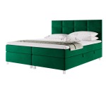 Boxspringbett 180x200 cm, Ehebett für Dachschräge, Hotelbett mit Bettkasten, verchromte Füße, MEROO 5M Boxspringbett 180x200 cm, Ehebett für Dachschräge, Hotelbett mit Bettkasten, verchromte Füße, MEROO 5M