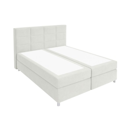 Boxspringbett 200x200 cm, Ehebett, Hotelbett mit Bettkasten, verchromte Füße, MEROO 5M