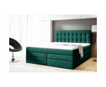 Kontinentalbett 200x200 cm, Ehebett, Hotelbett, Kopfteil mit Knopfheftung, PARIS 4K