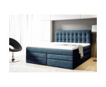 Kontinentalbett 200x200 cm, Ehebett, Hotelbett, Kopfteil mit Knopfheftung, PARIS 4K