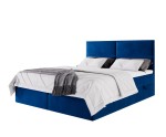 Boxspringbett 140x200 cm, Ehebett, Hotelbett, mit Kopfteil und Bettkasten, QUATTRO