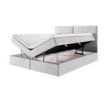 Boxspringbett 140x200 cm, Ehebett, Hotelbett, mit Kopfteil und Bettkasten, QUATTRO
