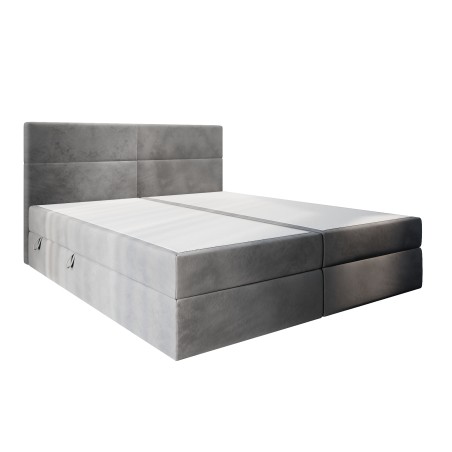 Boxspringbett 160x200 cm, Ehebett, Hotelbett, mit Kopfteil und Bettkasten, QUATTRO