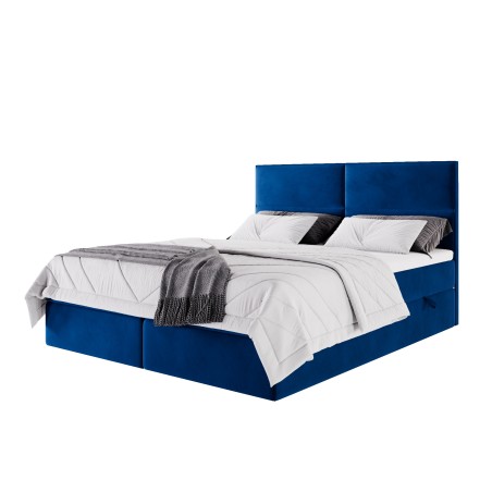 Boxspringbett 160x200 cm, Ehebett, Hotelbett, mit Kopfteil und Bettkasten, QUATTRO