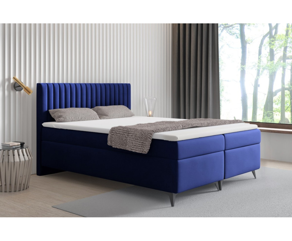 Doppelbett 180x200 cm, Ehebett, Hotelbett, vertikale Nähte am Kopfteil, ANTONINA 1M