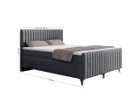 Boxspringbett 140x200 cm, Ehebett, Hotelbett, mit Kopfteil, Fußteil und Bettkasten, ANTONINA 2M 