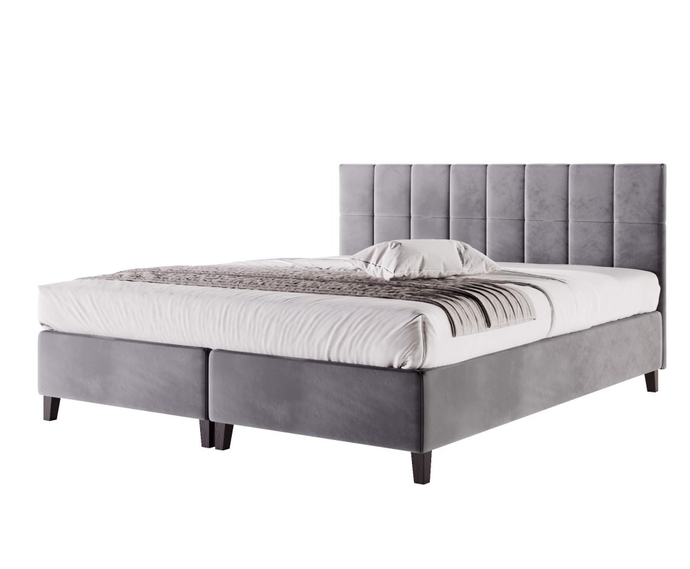 Doppelbett 160x200 cm, Bettgestell, Hotelbett, Kopfteil mit Rechteck-Steppung, BRISTOL 3H