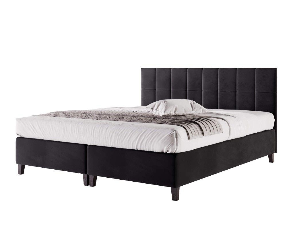Doppelbett 160x200 cm, Bettgestell, Hotelbett, Kopfteil mit Rechteck-Steppung, BRISTOL 3H Doppelbett 160x200 cm, Bettgestell, Hotelbett, Kopfteil mit Rechteck-Steppung, BRISTOL 3H