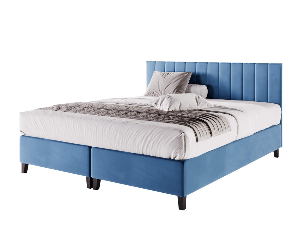 Doppelbett 160x200 cm, Hotelbett, Bettgestell, Kopfteil mit vertikaler Steppung, BRISTOL 2H