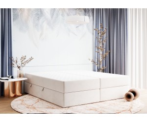 Doppelbett 160x200 cm, Kontinentalbett, Hotelbett, ohne Kopfteil für Dachschräge, LUXOR 1M