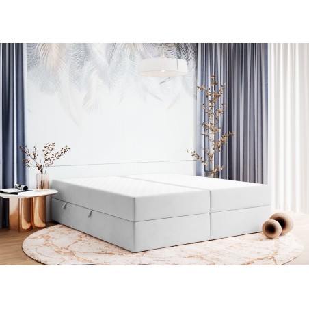 Boxspringbett 200x200 cm, Doppelbett mit Matratze, Hotelbett, ohne Kopfteil, LUXOR 1M