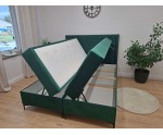 Boxspringbett 140x200 cm, Ehebett, Hotelbett mit Kopfteil und Bettkasten, PRESTO 1M