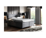 Elegantes Bett 180x200 cm für Schlafzimmer, Ehebett, Hotelbett, Kopfteil mit Polsternagelband, PRESTO 1M