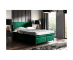 Designer-Bett 200x200 cm für Schlafzimmer, Ehebett, Hotelbett, Kopfteil mit Polsternagelband, PRESTO 1M