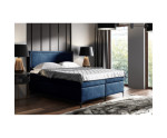 Designer-Bett 200x200 cm für Schlafzimmer, Ehebett, Hotelbett, Kopfteil mit Polsternagelband, PRESTO 1M
