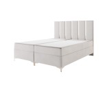 Boxspringbett 160x200 cm, Ehebett auf Füßen, dekoratives Kopfteil mit goldenen Akzenten, Bett für Dachschräge, SANTIAGO 2