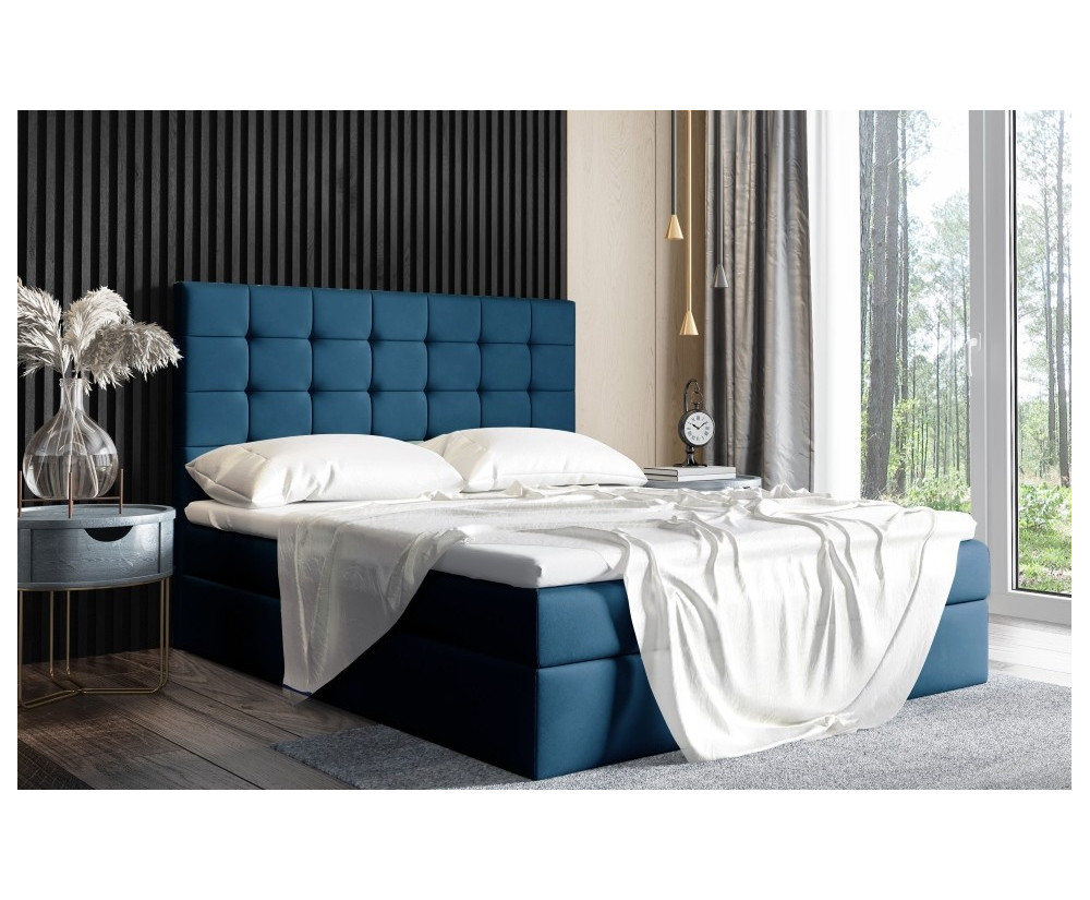 Kontinentalbett 160x200 cm, Ehebett für Dachschräge, Hotelbett mit Bettkasten, MAGNUS 2A